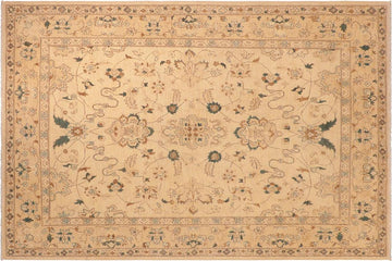 handmade Traditional Kafkaz Chobi Ziegler Tan Green Hand Knotted RECTANGLE 100% WOOL area rug 8 x 10